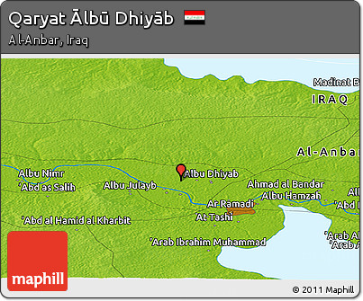 Physical Panoramic Map of Qaryat Ālbū Dhiyāb