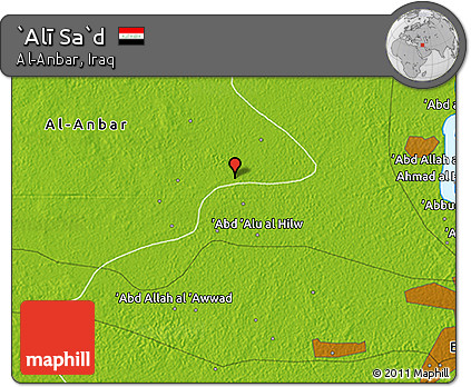Physical 3D Map of `Alī Sa`d