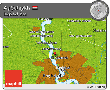 Physical 3D Map of Aş Şulaykh