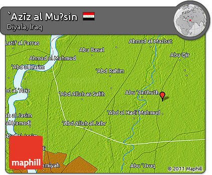 Physical 3D Map of `Azīz Al Muḩsin