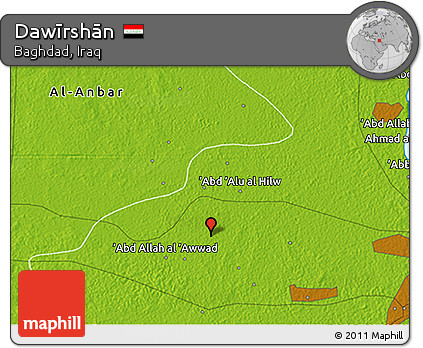 Physical 3D Map of Dawīrshān
