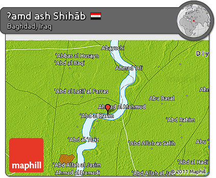 Physical 3D Map of Ḩamd Ash Shihāb