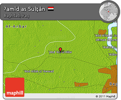 Physical 3D Map of Ḩamīd As Sulţān