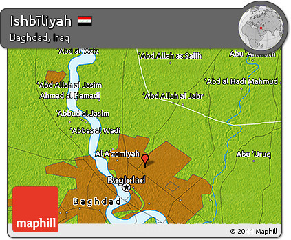 Physical 3D Map of Ishbīliyah