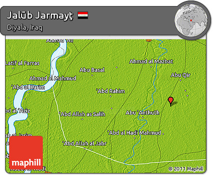 Physical 3D Map of Jalūb Jarmayţ
