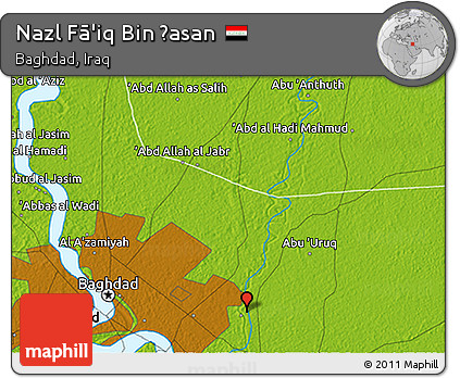 Physical 3D Map of Nazl Fā'iq Bin Ḩasan