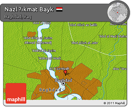 Physical 3D Map of Nazl Ḩikmat Bayk