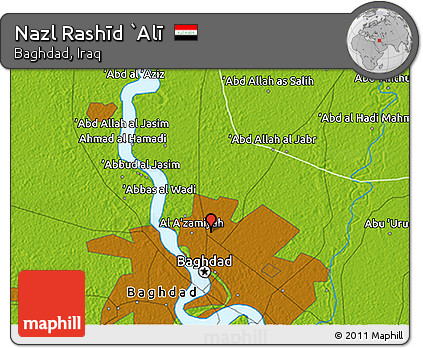 Physical 3D Map of Nazl Rashīd `Alī