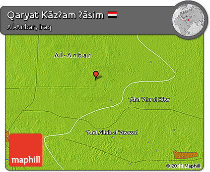 Physical 3D Map of Qaryat Kāz̧am Ḩāsim