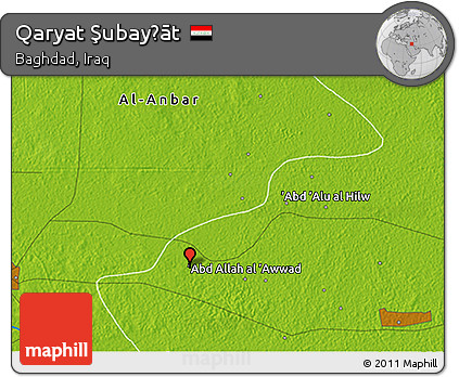 Physical 3D Map of Qaryat Şubayḩāt