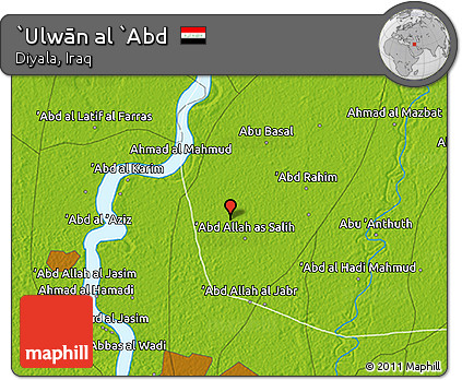 Physical 3D Map of `Ulwān Al `Abd