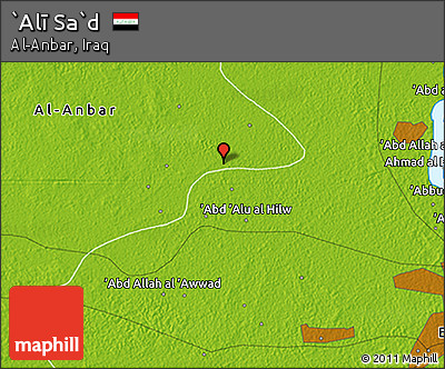 Physical 3D Map of `Alī Sa`d