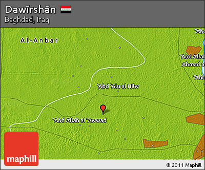 Physical 3D Map of Dawīrshān