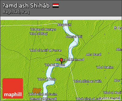 Physical 3D Map of Ḩamd Ash Shihāb