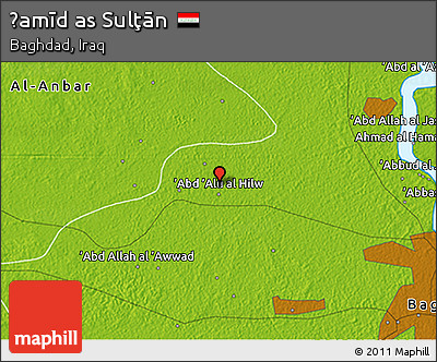 Physical 3D Map of Ḩamīd As Sulţān