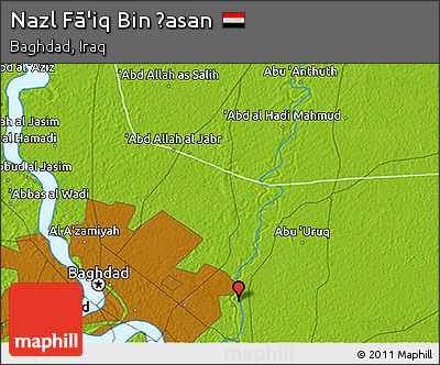 Physical 3D Map of Nazl Fā'iq Bin Ḩasan