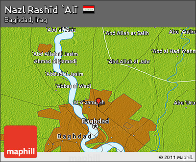 Physical 3D Map of Nazl Rashīd `Alī