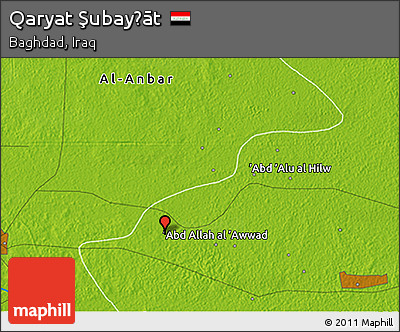 Physical 3D Map of Qaryat Şubayḩāt