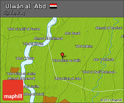 Physical 3D Map of `Ulwān Al `Abd