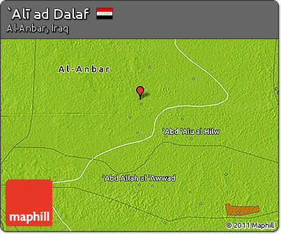 Physical 3D Map of `Alī Ad Dalaf