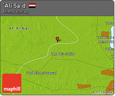 Physical 3D Map of `Alī Sa`d