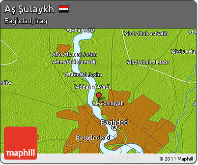 Physical 3D Map of Aş Şulaykh