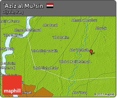 Physical 3D Map of `Azīz Al Muḩsin