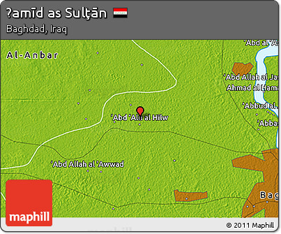 Physical 3D Map of Ḩamīd As Sulţān