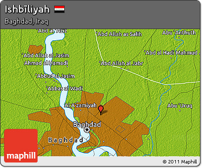 Physical 3D Map of Ishbīliyah