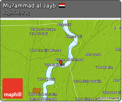 Physical 3D Map of Muḩammad Al Jayb