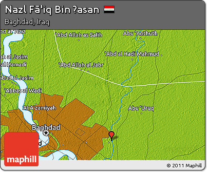Physical 3D Map of Nazl Fā'iq Bin Ḩasan