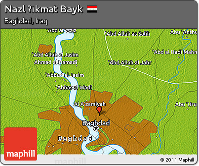 Physical 3D Map of Nazl Ḩikmat Bayk