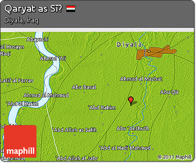 Physical 3D Map of Qaryat As Sīḩ
