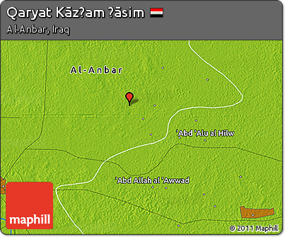 Physical 3D Map of Qaryat Kāz̧am Ḩāsim