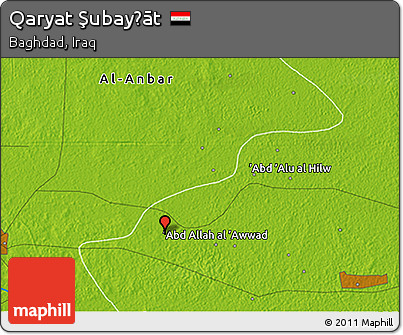 Physical 3D Map of Qaryat Şubayḩāt