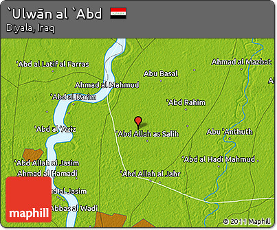 Physical 3D Map of `Ulwān Al `Abd