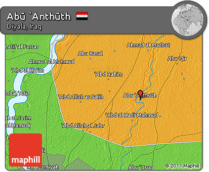 Political 3D Map of Abū `Anthūth