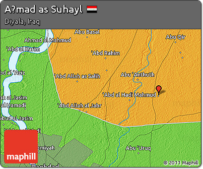 Political 3D Map of Aḩmad As Suhayl