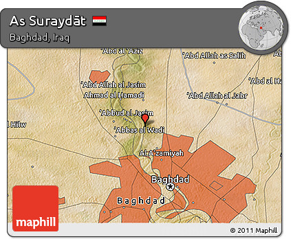 Satellite 3D Map of As Suraydāt