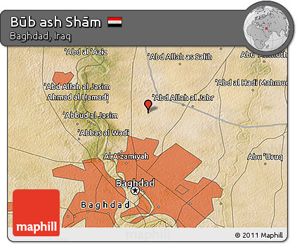 Satellite 3D Map of Būb Ash Shām