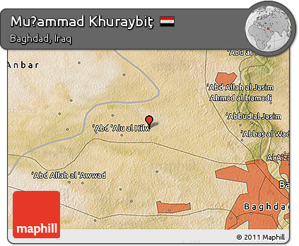 Satellite 3D Map of Muḩammad Khuraybiţ