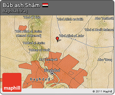Satellite 3D Map of Būb Ash Shām