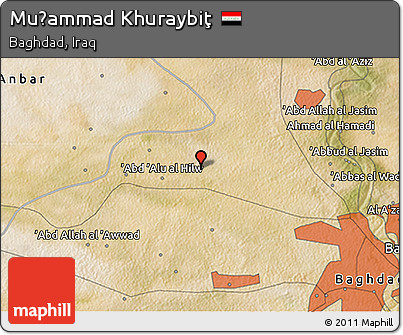 Satellite 3D Map of Muḩammad Khuraybiţ