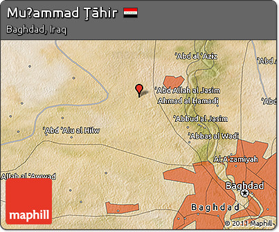 Satellite 3D Map of Muḩammad Ţāhir