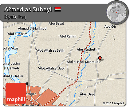 Shaded Relief 3D Map of Aḩmad As Suhayl