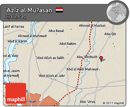 Shaded Relief 3D Map of `Azīz Al Muḩasan