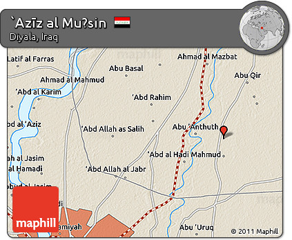 Shaded Relief 3D Map of `Azīz Al Muḩsin
