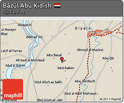 Shaded Relief 3D Map of Bāzūl Abū Kidīsh
