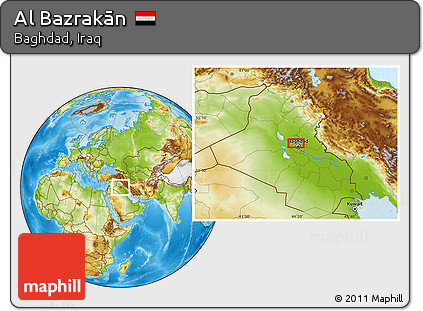 Physical Location Map of Al Bazrakān