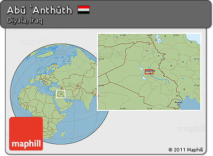 Savanna Style Location Map of Abū `Anthūth